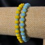 Paararmband aus tschechischem Kristall, elastische Schnur, facettierte Rondellen, Durchmesser 6 x 4 mm, Länge 18 cm +-