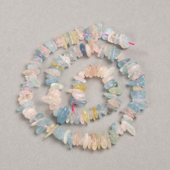 Morganit-Chips auf Schnur, Naturstein, 10x3 mm, Länge ca. 39 cm