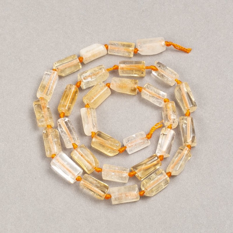 Citrin-Naturstein-Perlen, facettiert, auf Schnur, Durchmesser 10×6 mm