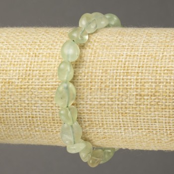 Armband aus Elastikband, Prehnit, facettierte Perlen, Durchmesser 10×8 mm