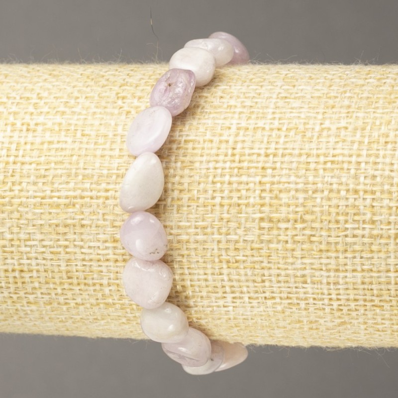 Elastisches Armband aus natürlichem Kunzit, facettierte Perlen, Durchmesser 8×11 mm+