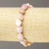 Stretcharmband Rosa Opal aus natürlichem Stein, facettierte Perlen, Durchmesser 8×9 mm, Länge ca. 18 cm