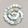 Larimar-Nugget-Perlen auf Schnur, unbehandelter Stein, Durchmesser ca. 16 × 12 mm, Länge 41 cm
