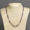 Kette aus Amethyst-Naturstein, facettierte Perlen, Durchmesser ca. 7 × 5 mm, Länge ca. 45 cm