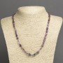 Kette aus Amethyst-Naturstein, facettierte Perlen, Durchmesser ca. 7 × 5 mm, Länge ca. 45 cm