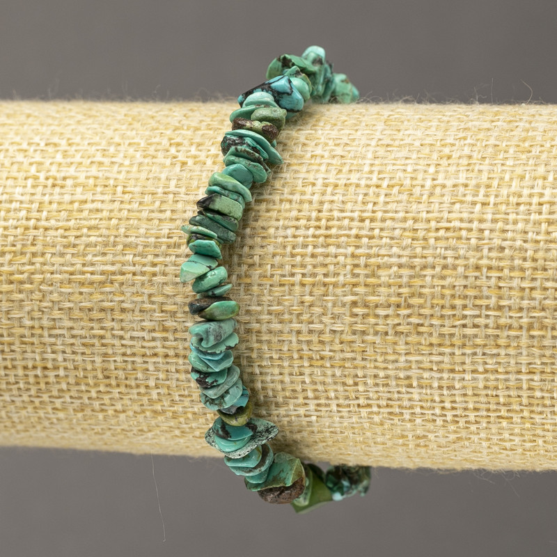 Elastisches Armband aus Chrysokoll-Chips, natürlicher Stein, Durchmesser ca. 6 mm+