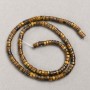 Tigerauge-Rondellperlen auf Schnur, Naturstein, Durchmesser ca. 4 x 2,5 mm, Länge 38 cm +