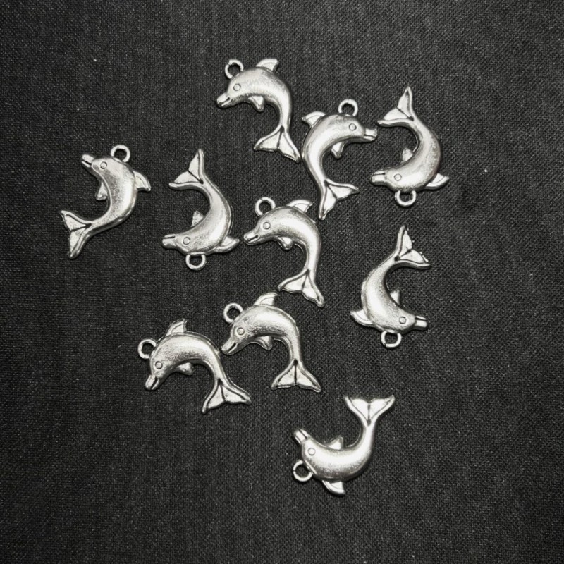 Anhänger Delfin 34×15 mm, Schmuckzubehör, Verpackung 20 g ± 10 Stück