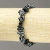Elastisches Armband aus Naturstein – Schnee-Obsidian «Apache-Tränen» Chips, Durchmesser 6–8 mm+