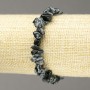 Elastisches Armband aus Naturstein – Schnee-Obsidian «Apache-Tränen» Chips, Durchmesser 6–8 mm+