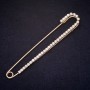 Brosche mit Strass, 100 × 17 mm, goldfarbenes Metall, Farbe Weiß