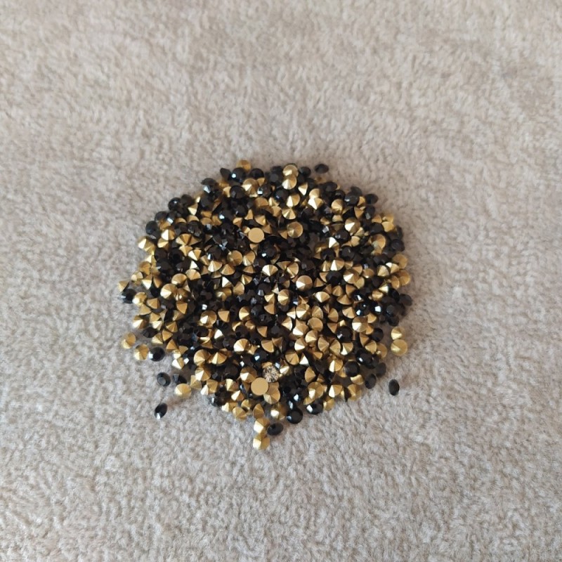 Schwarze Strasssteine, Durchmesser ca. 2,5 mm, Verpackung 4 g (±)