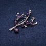 Brosche mit Naturstein Amethyst, 58 × 45 mm, Farbe violett, silberfarbenes Metall