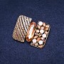 Brosche 'Akzent Orden der Schönheit' mit gelben Strasssteinen, goldfarbenes Metall, 34×45 mm