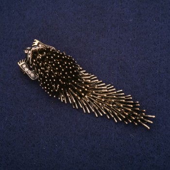 Brosche 'Igel-Dikobraz' aus bronzenem Metall, 75 × 23 mm