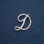 Brosche Initial D, Buchstabe D, 40 × 36 mm, Metallfarbe Silber