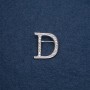 Initialbrosche – Buchstabe 'D', 30 × 28 mm, Metallfarbe 'Silber'