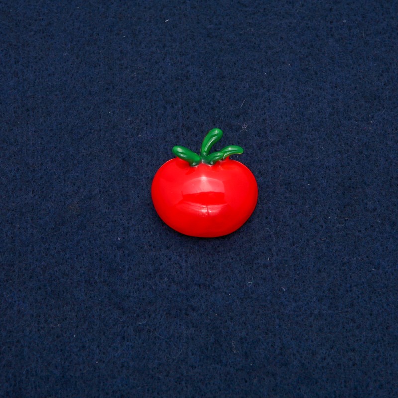 Broschenanhänger Tomate, goldfarbiges Metall 25×28 mm +