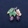 Brosche-Anhänger Beeren mit Amethyst und Schmetterling