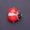 Brosche »Marienkäfer« 2,5 cm, rote Emaille, Goldfarbene Metalloberfläche