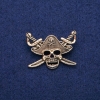 Piratenbrosche 29 × 39 mm, goldfarbenes Metall