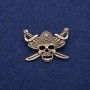 Piratenbrosche 29 × 39 mm, goldfarbenes Metall