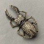 Anstecknadel März Käfer mit Strass-Steinen goldfarbenes Metall 28x57mm