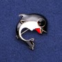 Brosche Schwarzer Orca 37×38 mm
