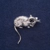 Brosche Ratte 37×37 mm aus grauem Metall