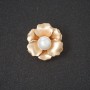 Brosche „Malvenblume“ Metallfarbe „mattes Gold“ 2,5 cm