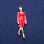Brosche/Anhänger Stewardess mit Emaille, 18×60 mm, goldfarbenes Metall