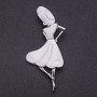 Anhänger-kinesh «Madame Perlmutt» Metallfarbe 'Silber', Länge 8,4 cm
