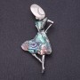 Anhänger mit Kette «Madame Haliótis» Perlmutt, Metallfarbe Silber, Länge 8,4 cm