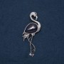 Brosche mit Anhänger Flamingo aus natürlichem Aventurin „Blauer Sand“ – Nacht von Kairo, 85 × 30 mm