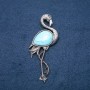 Brosche-Anhänger Flamingo mit Türkis, künstlich, 85 × 30 mm