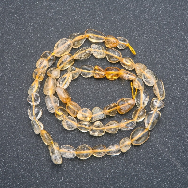 Perlen auf Faden aus natürlichem Citrin – facettierte Rondell-Perlen, Durchmesser 8x6 mm, Länge 42 cm +