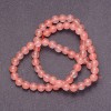 Perlen aus rosa Chalzedon auf einer Schnur, glatte Kugeln, Durchmesser 4 mm, Länge 38 cm