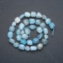 Aquamarin-Perlen auf Schnur, runde facettierte Perlen, Durchmesser 9×12 mm, Länge 40 cm +