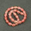 Perlen auf Schnur aus Naturstein Chalcedon, barrelförmige Perlen 10×14 mm, Länge ca. 39 cm +