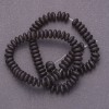 Schungit-Rondellperlen auf Schnur (künstlich) glatt, Durchmesser 6 × 3 mm, Länge ca. 41 cm