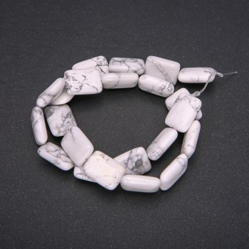 Kaholong-Perlen in Rechteckform, Maße ca. 13×18 mm, Länge ca. 38 cm