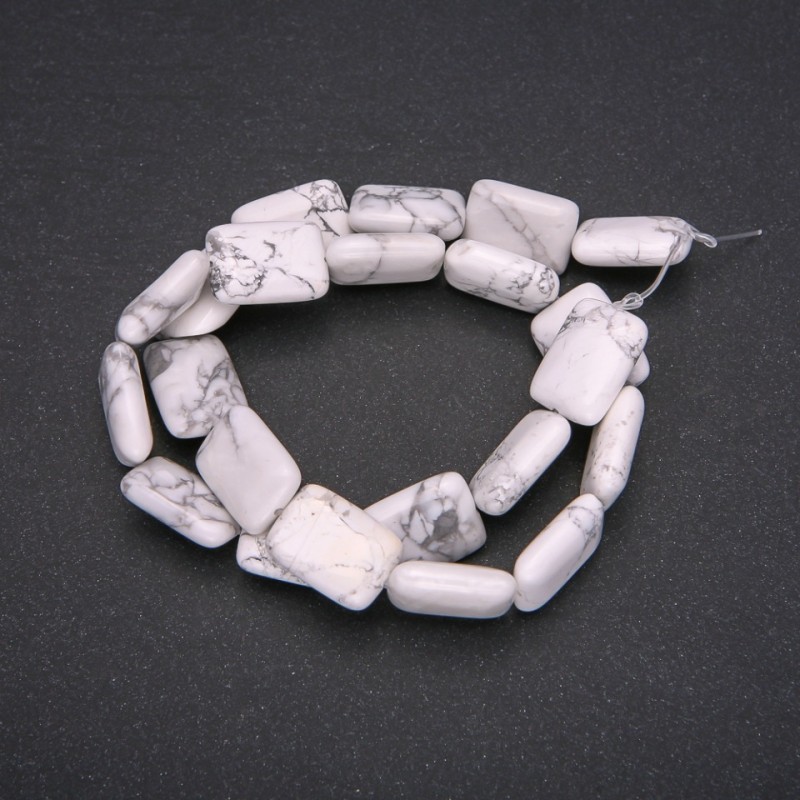 Kaholong-Perlen in Rechteckform, Maße ca. 13×18 mm, Länge ca. 38 cm