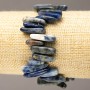 Armband aus Sodalit-Chips, Nadelform, Durchmesser 12–23 × 2–6 mm, Länge 18 cm, Elastikarmband