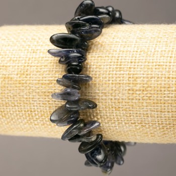 Armband aus Naturstein Iolith-Krümel "Nadel", Durchmesser 11-21×4-8 mm, Länge 18 cm +
