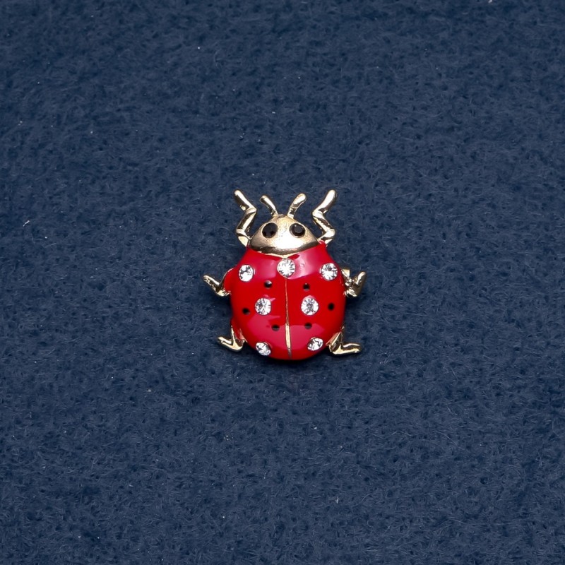 Brosche «Marienkäfer» 22 × 23 mm, Insektenserie, Metallfarbe «Gold»