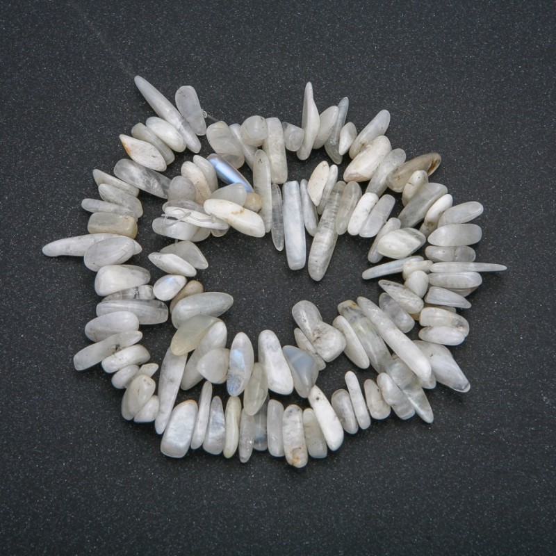 Adular-Nuggets in Nadelform, Ø 18×5 mm, Länge 41 cm +