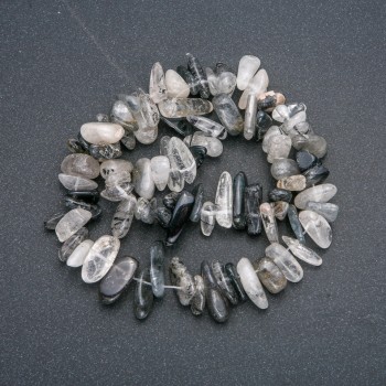 Faden aus natürlichem Stein Rutilquarz Haarquarz Körnchen, Durchmesser 15 × 5 mm, Länge 41 cm +