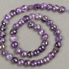 Schnur aus natürlichem Amethyst, facettierte Münzenform, Durchmesser 8 × 5 mm, Länge ca. 40 cm +