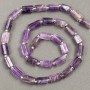 Amethyst facettierte Perlen auf Schnur 10×6 mm, Länge ca. 39 cm, mit Seed-Beads (3×2 mm)