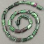Perlen auf der Schnur aus natürlichem Zoisit, facettiert, Größe 11×7 mm, Länge ca. 40 cm, mit Rocailles 3×2 mm